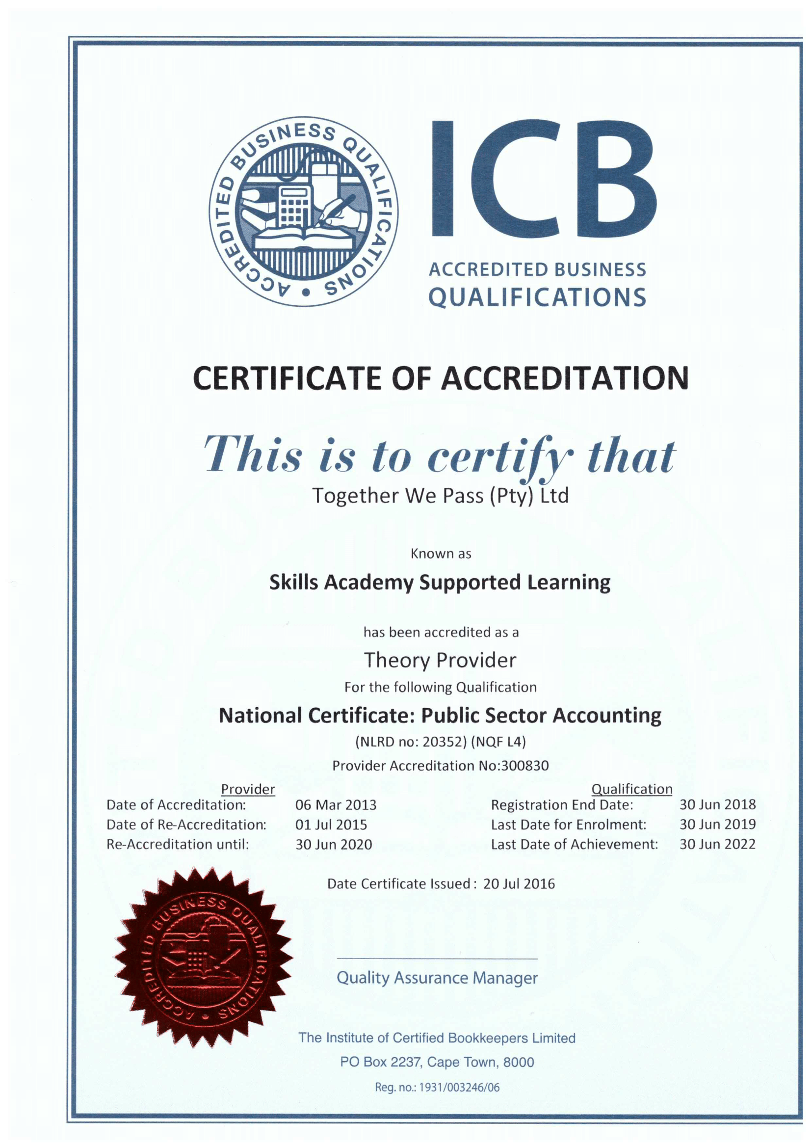 ICB National Certificate Public Sector Accounting 1