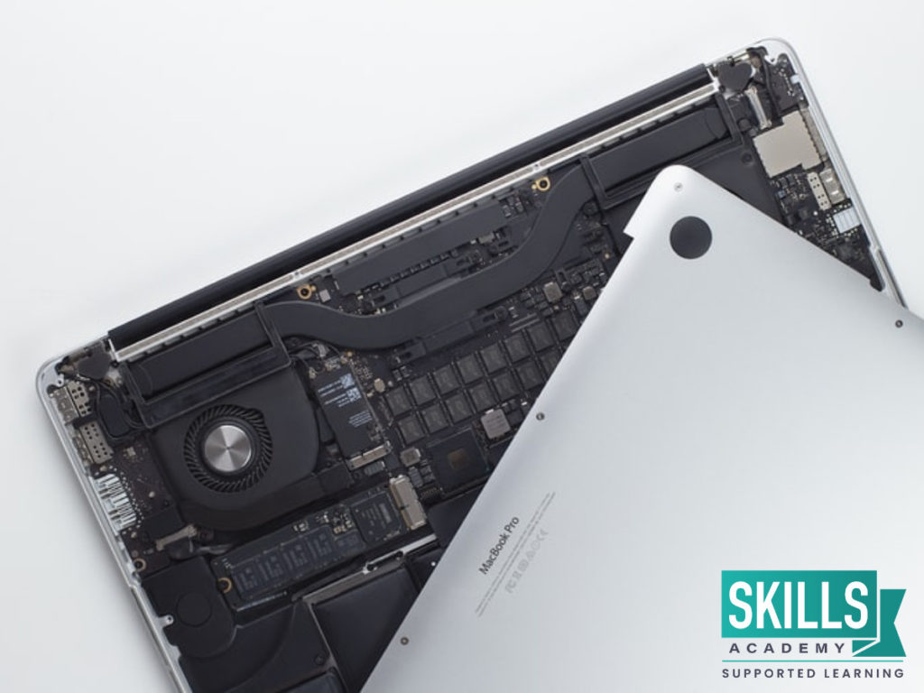A silver laptop that needs to be fixed. Learn how to do this and more with our PC Repair Courses.