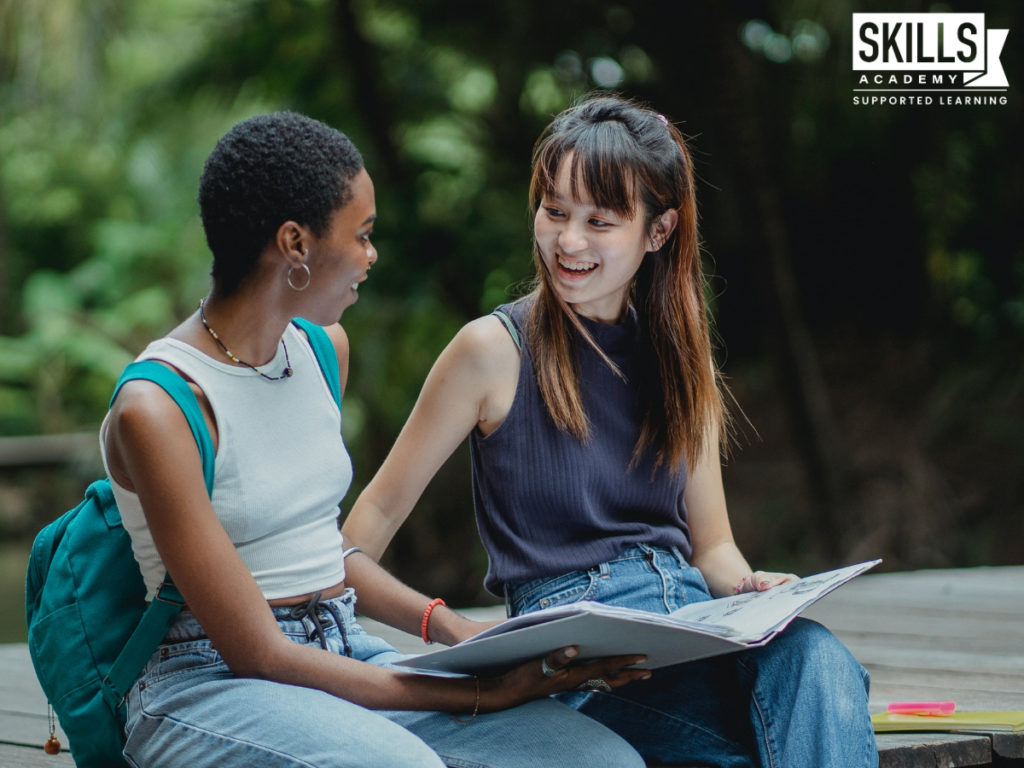 Students taking a break and cheatting about the work they have studied. Learn more about the pros of taking breaks while studying.