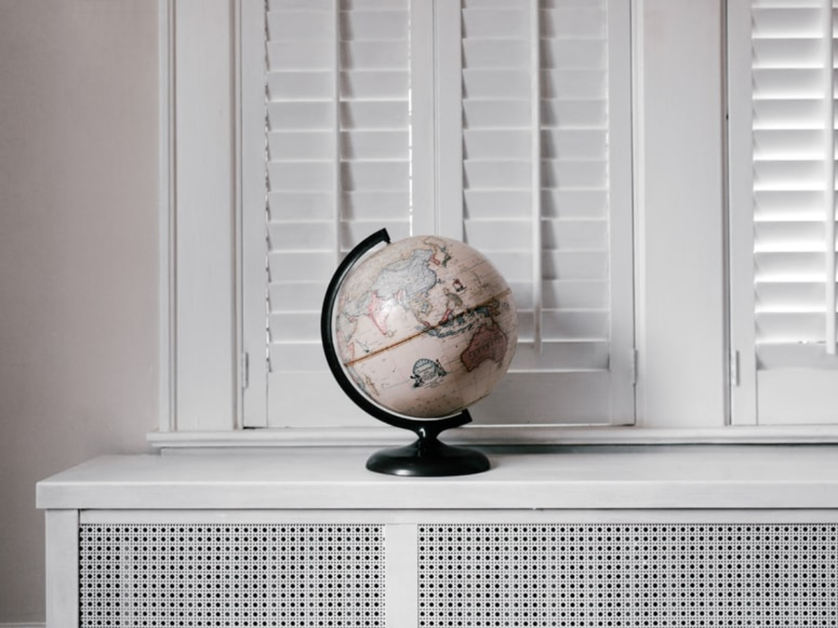 Globe on counter top. Careers that allow you to travel.
