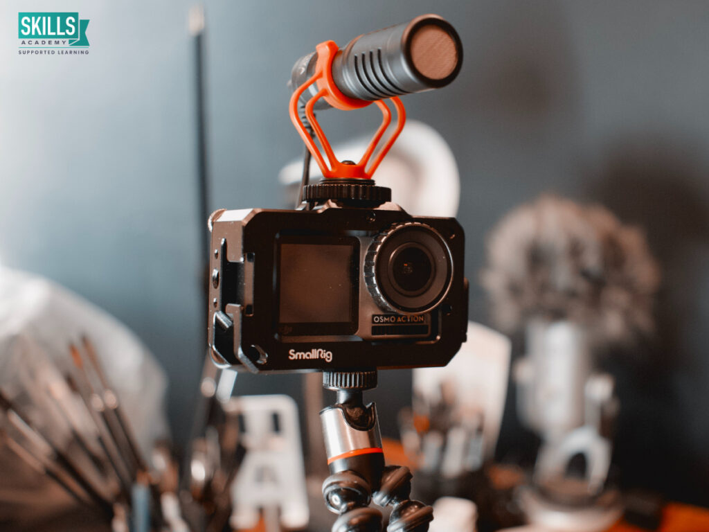 Camera with a mic on top of it. What to Include in Your Video Cover Letter..